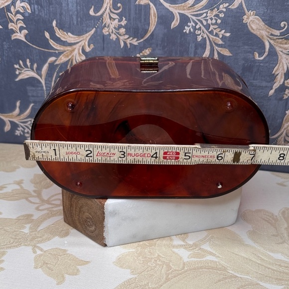 Vintage 1950s Dover Amber Lucite Box Purse - Picture 8 of 11